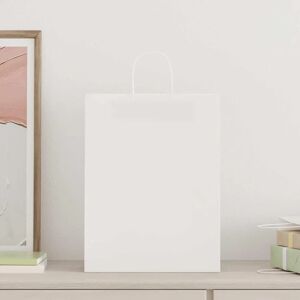 vidaXL Paper Carrier Bags - 50 pcs. White 32x12x42 cm - Paper Carrier Bags vidaXL Paper Carrier Bags - 50 pcs. White 32x12x42 cm - Paper Carrier Bags