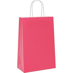 vidaXL Paper Carrier Bags - 250 pcs - Pink - Durable Kraft Paper Bags vidaXL Paper Carrier Bags - 250 pcs - Pink - Durable Kraft Paper Bags