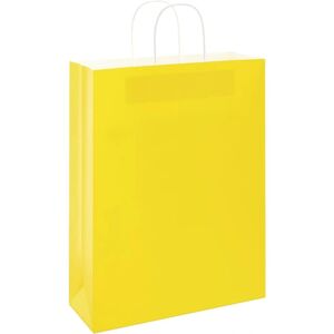 vidaXL Paper Carrier Bags 50 pcs with Handles Yellow - Paper Carrier Bags vidaXL Paper Carrier Bags 50 pcs with Handles Yellow - Paper Carrier Bags