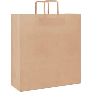 vidaXL Paper Bags 250 pcs with Handles Brown 45x17x48 cm - Paper Bags vidaXL Paper Bags 250 pcs with Handles Brown 45x17x48 cm - Paper Bags