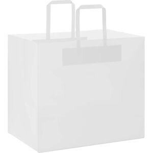 vidaXL White Kraft Paper Bags 50 pcs - Paper Bags vidaXL White Kraft Paper Bags 50 pcs - Paper Bags