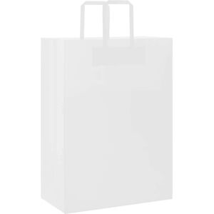 vidaXL Paper Bags 250 pcs with Handles White - Paper Bags vidaXL Paper Bags 250 pcs with Handles White - Paper Bags