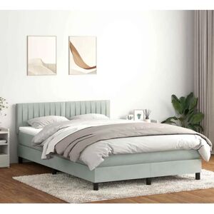 Lits de Box Spring Gris Velours vidaXL 160x210cm - Publicité Lits de Box Spring Gris Velours vidaXL 160x210cm - Publicité