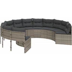 vidaXL Rundes Gartensofa - Langlebiges Poly-Rattan, 6 Plätze vidaXL Rundes Gartensofa - Langlebiges Poly-Rattan, 6 Plätze
