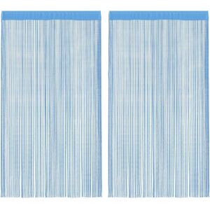 vidaXL Light Blue Set of 2 String Curtains Room Divider Background - Curtains vidaXL Light Blue Set of 2 String Curtains Room Divider Background - Curtains