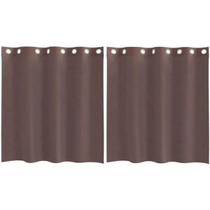 vidaXL Braune Voile Vorhänge mit Ösen - 140x140 cm - Voile Curtains vidaXL Braune Voile Vorhänge mit Ösen - 140x140 cm - Voile Curtains