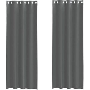 vidaXL Model mit Ösen 2 pcs Dark Gray Voile Curtain - Voile Curtain vidaXL Model mit Ösen 2 pcs Dark Gray Voile Curtain - Voile Curtain
