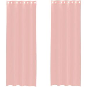 vidaXL Voile Curtains with Grommets - Pink - 140x300cm - Voile Curtains vidaXL Voile Curtains with Grommets - Pink - 140x300cm - Voile Curtains