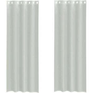 vidaXL Voile Curtains with Ösen 2 pcs. Light Grey 140x300 cm - Voile Curtains vidaXL Voile Curtains with Ösen 2 pcs. Light Grey 140x300 cm - Voile Curtains
