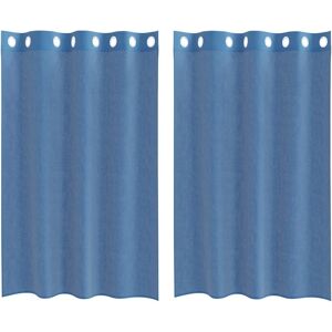vidaXL Blue Voile Curtains 140x175cm with Grommets - Curtains vidaXL Blue Voile Curtains 140x175cm with Grommets - Curtains
