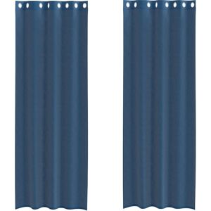 vidaXL Blue Voile Curtain with Ösen - Voile Curtains vidaXL Blue Voile Curtain with Ösen - Voile Curtains