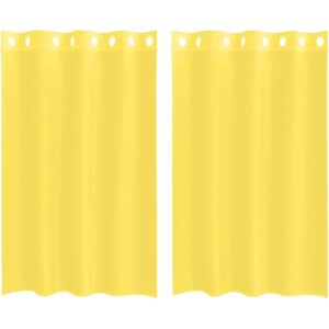 vidaXL Yellow Voile Curtains with Ösen - Voile Curtains vidaXL Yellow Voile Curtains with Ösen - Voile Curtains