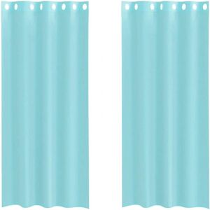 vidaXL Turquoise Voile Curtains with Ösen - Voile Curtains vidaXL Turquoise Voile Curtains with Ösen - Voile Curtains