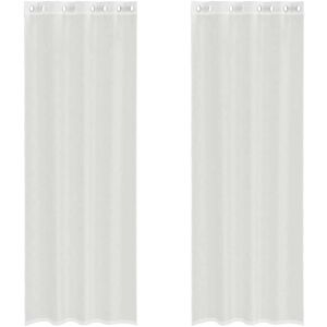 vidaXL White Voile Curtains - 2 pcs - 140x300cm - With Eyelets - Voile Curtain vidaXL White Voile Curtains - 2 pcs - 140x300cm - With Eyelets - Voile Curtain