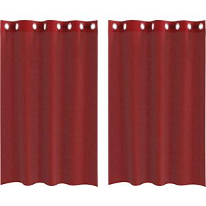 vidaXL Burgundy Grommet Voile Curtains 2 pcs - Room Decor vidaXL Burgundy Grommet Voile Curtains 2 pcs - Room Decor