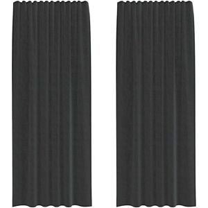 vidaXL Curtain Panels with Rod Pockets - 2 pcs - Black vidaXL Curtain Panels with Rod Pockets - 2 pcs - Black