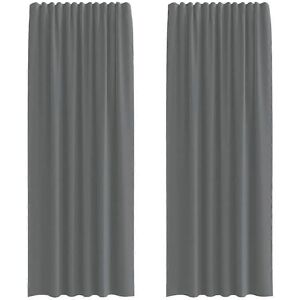 vidaXL Dark Grey Voile Curtains with Rod Pockets 140x260cm - Curtains vidaXL Dark Grey Voile Curtains with Rod Pockets 140x260cm - Curtains