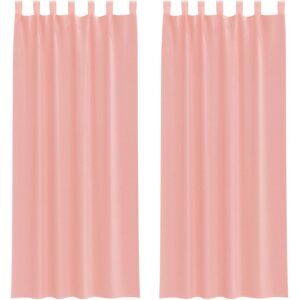 vidaXL Pink Voile Curtains with Rod Pockets - Curtain, 2 pcs vidaXL Pink Voile Curtains with Rod Pockets - Curtain, 2 pcs