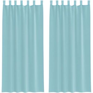 vidaXL Turquoise Voile Curtains with Bar Pockets - 2 Pcs - Curtain vidaXL Turquoise Voile Curtains with Bar Pockets - 2 Pcs - Curtain