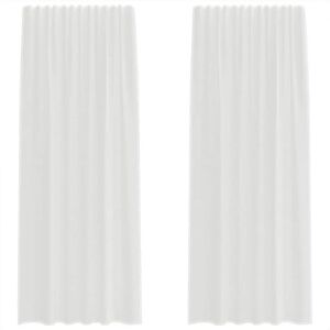 vidaXL White Voile Curtains with Rod Pockets - Curtains vidaXL White Voile Curtains with Rod Pockets - Curtains