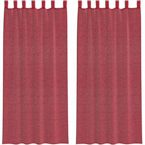 vidaXL Voile Curtains with Rod Pockets - Semi-transparent, 2 pcs, Wine Red vidaXL Voile Curtains with Rod Pockets - Semi-transparent, 2 pcs, Wine Red