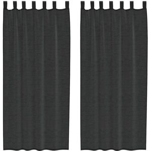vidaXL Black Voile Curtains - 2 pcs - 140x225cm - Semi-transparent vidaXL Black Voile Curtains - 2 pcs - 140x225cm - Semi-transparent