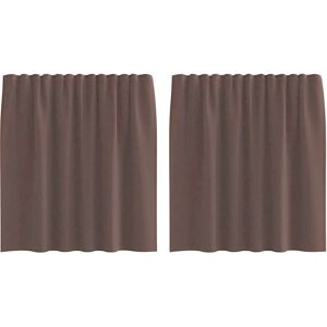 vidaXL Braun Voile Curtains with Loops 2 pcs - Window Decor vidaXL Braun Voile Curtains with Loops 2 pcs - Window Decor