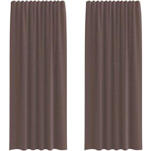 vidaXL Braune Voile Vorhänge mit Laschen - Voile Curtains vidaXL Braune Voile Vorhänge mit Laschen - Voile Curtains