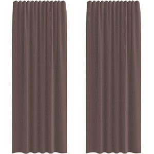 vidaXL Braun Voile Curtains with Tabs - Voile Curtains vidaXL Braun Voile Curtains with Tabs - Voile Curtains