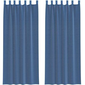 vidaXL Blue Voile Curtains with Loops - 140x260cm - Voile Curtains vidaXL Blue Voile Curtains with Loops - 140x260cm - Voile Curtains