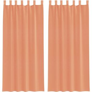 vidaXL Brand New Model - 2 pcs Voile Curtains with Loops - Terracotta 140x225 cm vidaXL Brand New Model - 2 pcs Voile Curtains with Loops - Terracotta 140x225 cm