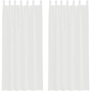 vidaXL White Voile Curtain with Loops - Curtain vidaXL White Voile Curtain with Loops - Curtain