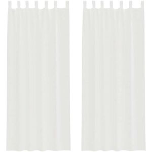 vidaXL White Voile Curtains with Loops - 140x260 cm - Curtains vidaXL White Voile Curtains with Loops - 140x260 cm - Curtains