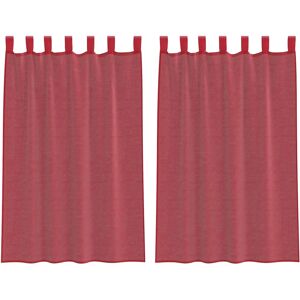 vidaXL Wine Red Voile Curtains with Loops 2 pcs - Curtains vidaXL Wine Red Voile Curtains with Loops 2 pcs - Curtains
