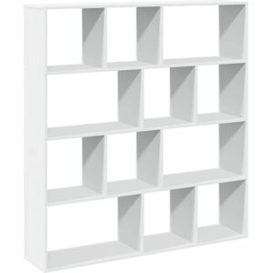 vidaXL White Book Cabinet 132x29x141.5 cm Engineered Wood - Book Cabinet vidaXL White Book Cabinet 132x29x141.5 cm Engineered Wood - Book Cabinet