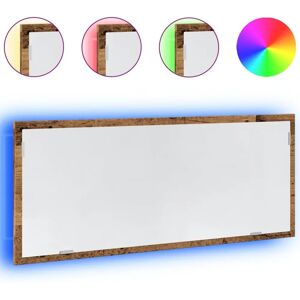 vidaXL Old Wood LED Bathroom Mirror - Wall Mounted Bathroom Mirror vidaXL Old Wood LED Bathroom Mirror - Wall Mounted Bathroom Mirror