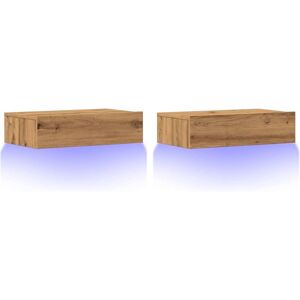 vidaXL Artisan Oak LED TV Cabinet - 2 pcs - 60x35x15.5 cm vidaXL Artisan Oak LED TV Cabinet - 2 pcs - 60x35x15.5 cm
