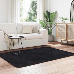 vidaXL Rectangular Black Shaggy Rug - Rug vidaXL Rectangular Black Shaggy Rug - Rug
