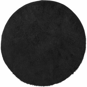 vidaXL Black Round Polyester Rug - Rug vidaXL Black Round Polyester Rug - Rug