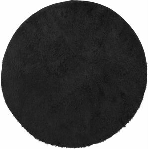 vidaXL Black Round Polyester Rug - Rug vidaXL Black Round Polyester Rug - Rug