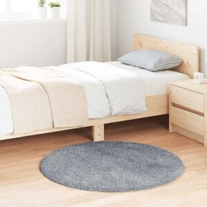 vidaXL Navarre Round Rug - Polyester, Silbergrau, 100x100 cm vidaXL Navarre Round Rug - Polyester, Silbergrau, 100x100 cm