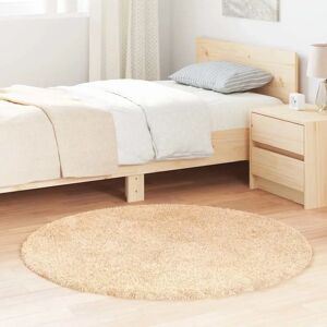 vidaXL Beige Round Shaggy Rug - Rug vidaXL Beige Round Shaggy Rug - Rug