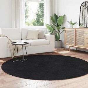 vidaXL Round Black Shaggy Carpet - Carpet vidaXL Round Black Shaggy Carpet - Carpet