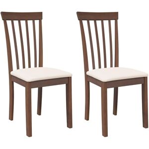 Chaises de salle à manger en bois avec coussins - 2 pcs - Marron - Design ergonomique - Publicité Chaises de salle à manger en bois avec coussins - 2 pcs - Marron - Design ergonomique - Publicité