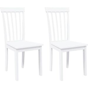 Chaises de salle à manger en bois de caoutchouc blanc vidaXL 2 pièces - Publicité Chaises de salle à manger en bois de caoutchouc blanc vidaXL 2 pièces - Publicité