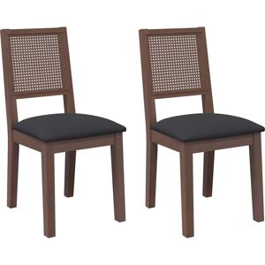 vidaXL Scaune de dining din lemn de cauciuc masiv - 2 bucăți vidaXL Scaune de dining din lemn de cauciuc masiv - 2 bucăți