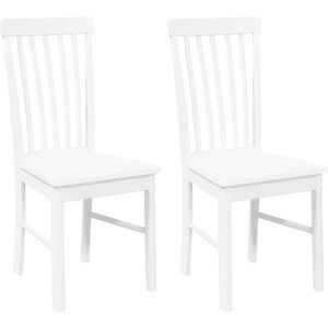 vidaXL Witte Rubberhout Eetkamerstoelen - Eetkamerstoel vidaXL Witte Rubberhout Eetkamerstoelen - Eetkamerstoel