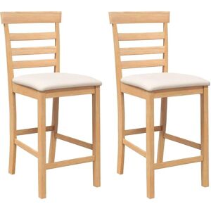 Vidaxl Naturgummitræ Barstole med Puder - Barstol Vidaxl Naturgummitræ Barstole med Puder - Barstol