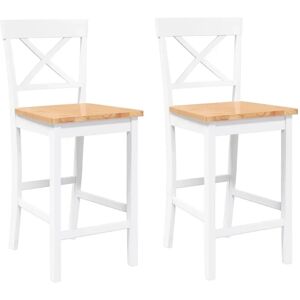 VIDAXL Moderne Hvid Gummitræ Barstol - Bar Stools VIDAXL Moderne Hvid Gummitræ Barstol - Bar Stools