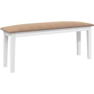 vidaXL Bænk 110 cm hvid massivt gummitræ - Bænk vidaXL Bænk 110 cm hvid massivt gummitræ - Bænk